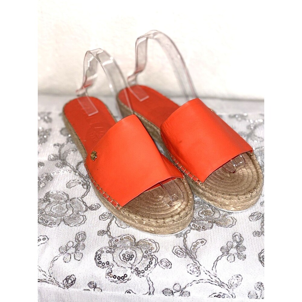 Karl Lagerfeld Carsten Slide Sandals Orange Espadrille Women's Size 10M